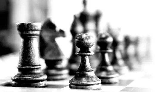 low angled photo of chessboard black side